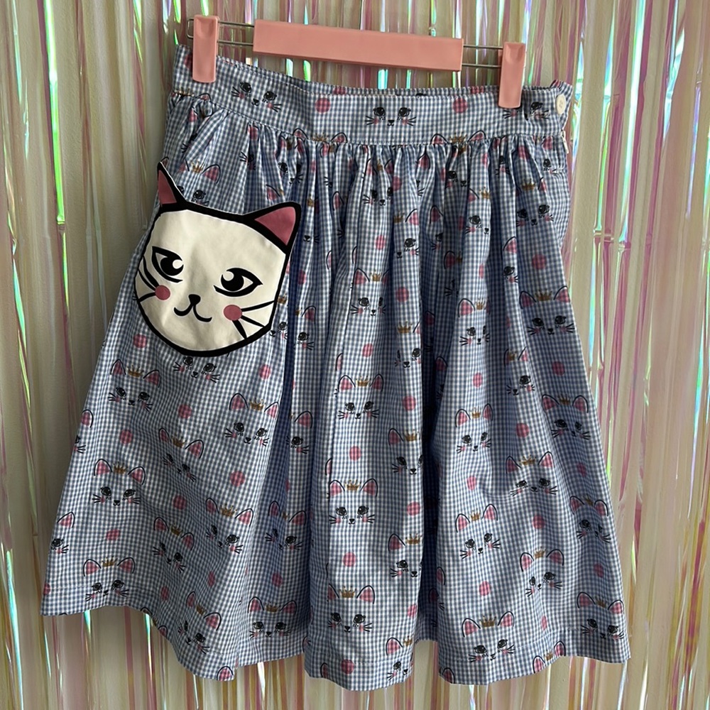 Unique Vintage kitty cat skirt medium